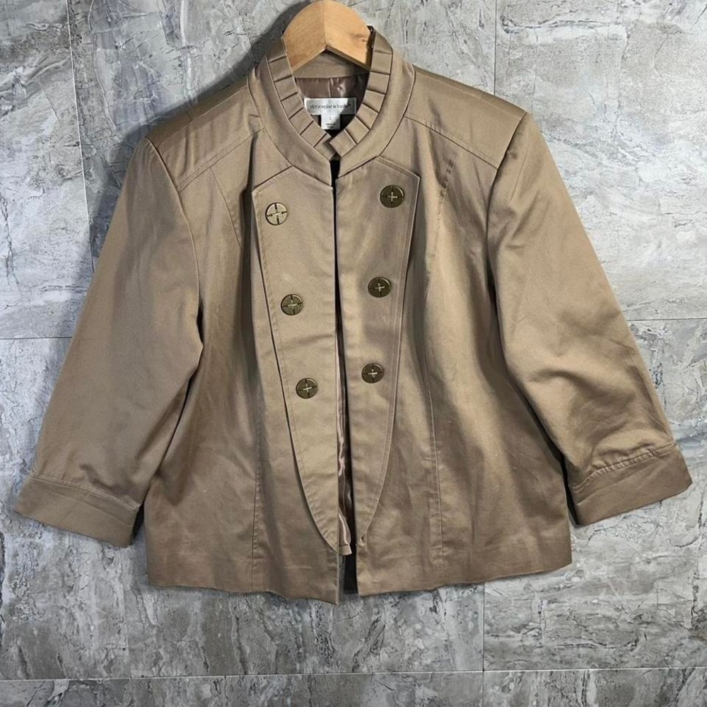 Christopher & Banks fall taupe jacket Woman's size large excellent quality